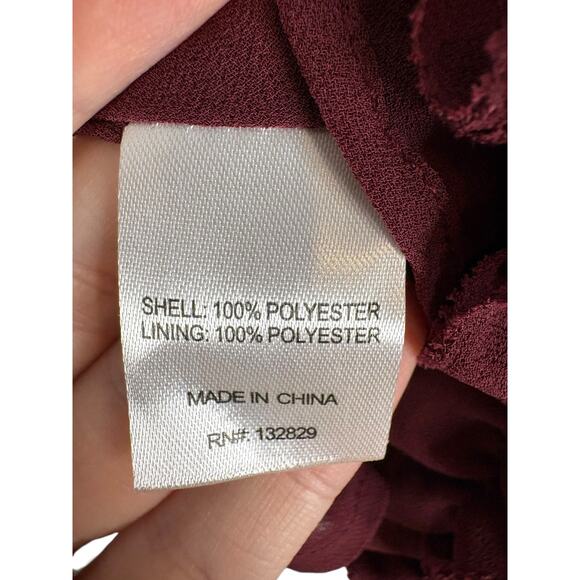 MAJORELLE Chandra Mini Dress Ruffle Trim Party Evening Babydoll Oxblood XS - Picture 8 of 10